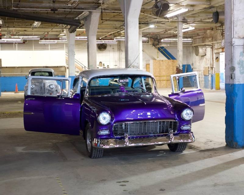 '55 Chevy on the mill floor